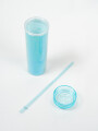 Vaso Con Tapa + Sorbito Gaiman Azul