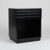 Mesa de luz negra con 1 cajón - MERCADERIA CON DETALLES Mesa de luz negra con 1 cajón - MERCADERIA CON DETALLES