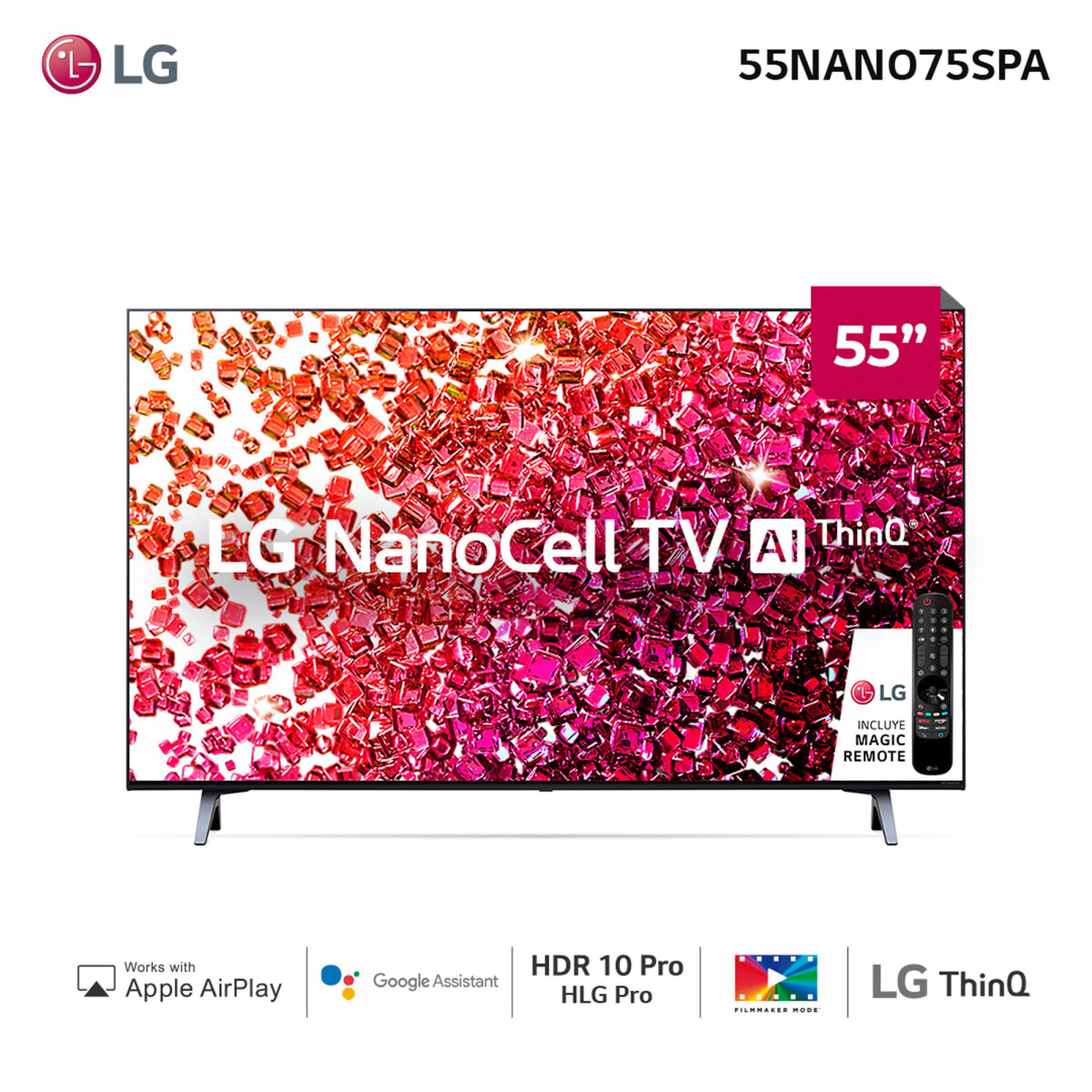 TV LG - 55-PULGADAS NANOCELL 55NANO75SPA 