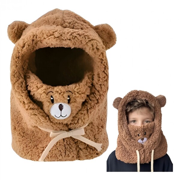 Gorro Pasa Montañas Corderito Orejas Frio Invierno Termico Variante Color Marrón Oscuro