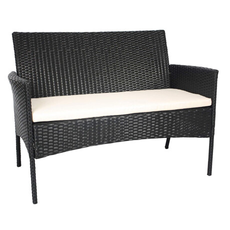 Juego Jardin Rattan 3 Sillones + Mesa Calidad Hts Negro