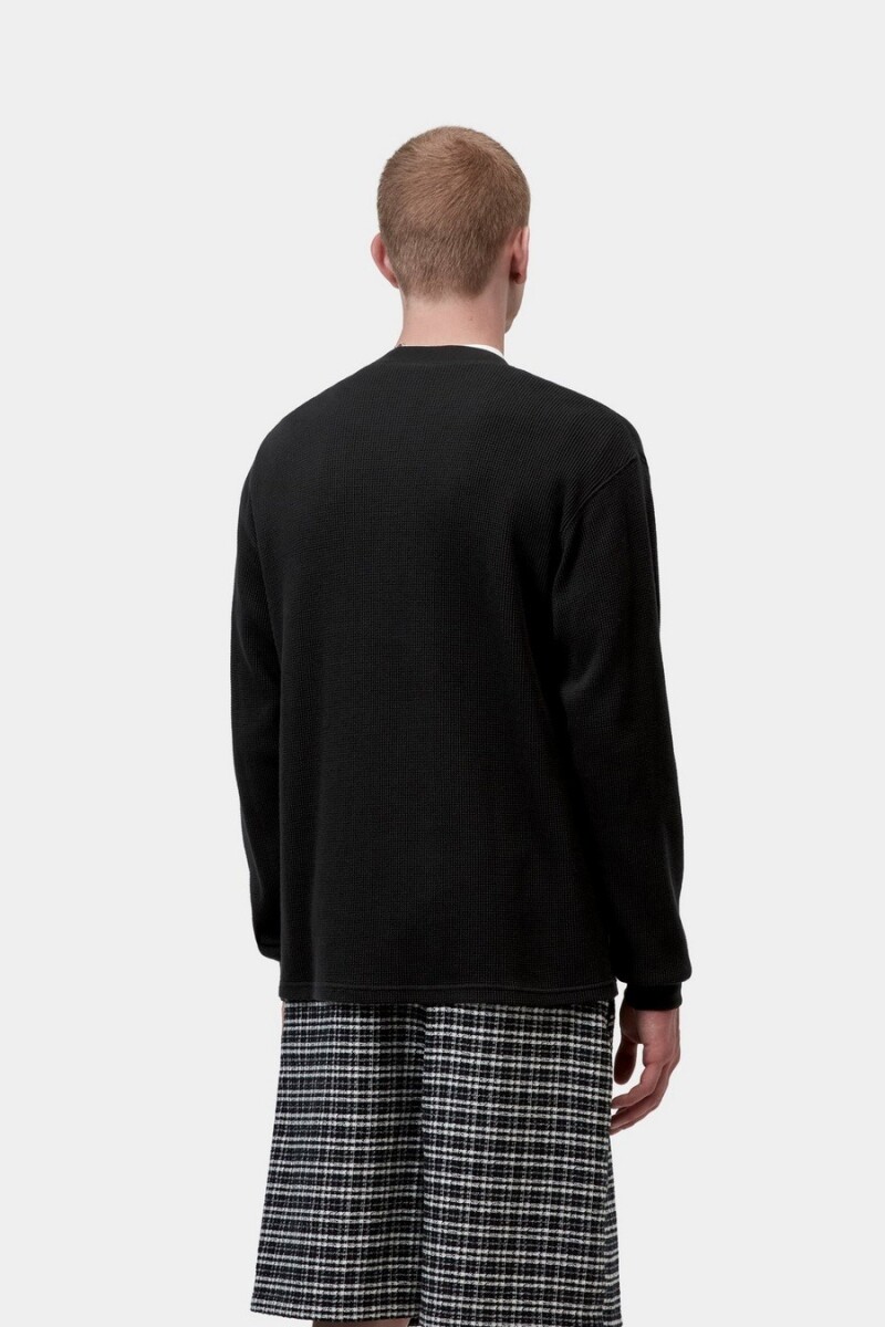 L/S Eightynine Waffle T-Shirt Negro
