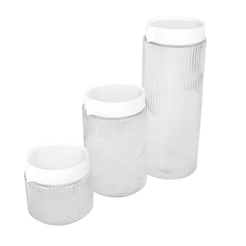 SET FRASCO VIDRIO C/TAPA 3PZAS Unica