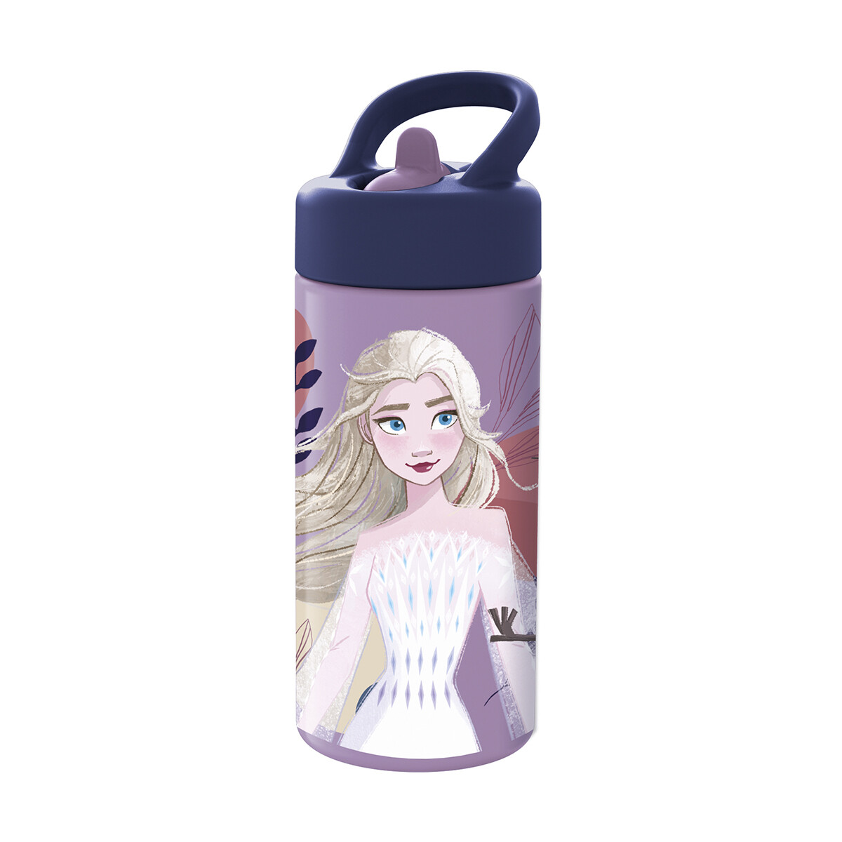 Botella Plástica con Pajita Frozen 410 ml 