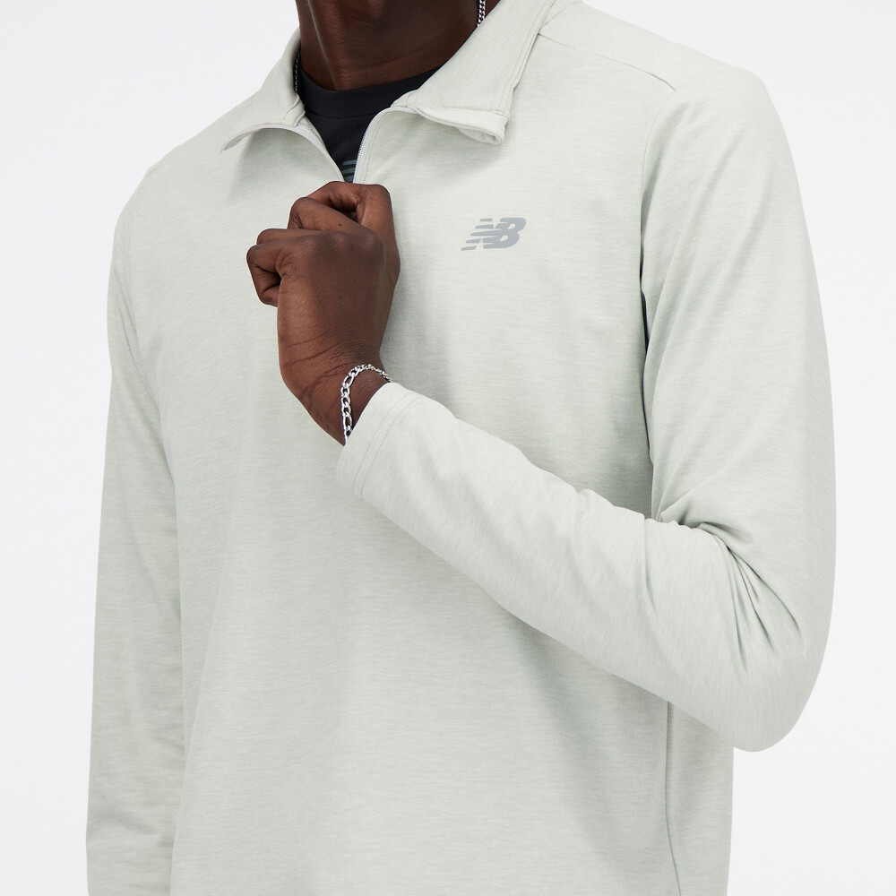 Casaca Running Space Dye 1/4 Zip Hombre Grey