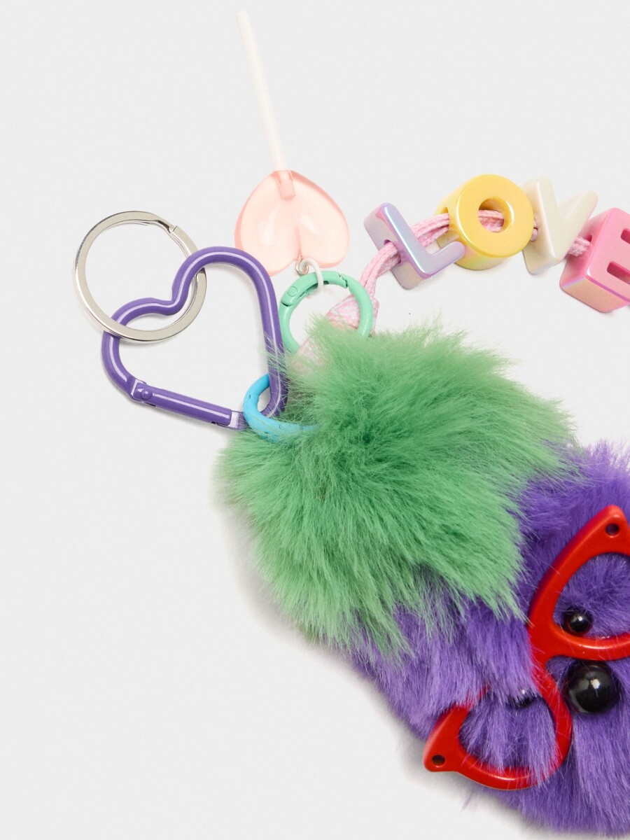 Llavero Charm Pompom Love multicolor