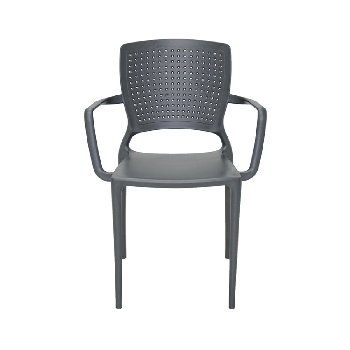 Silla grafito SAFIRA respaldo calado c/posabrazos - TD0592 