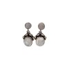 Caravanas Circulo oval-Plata 925-Piedra Luna-CA3360 Conpiedra