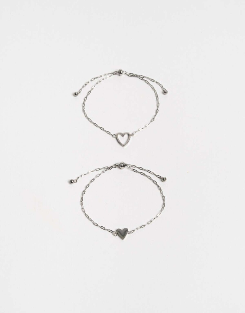 Pulseras Flexibles Sets Premium Silver - Plateado 