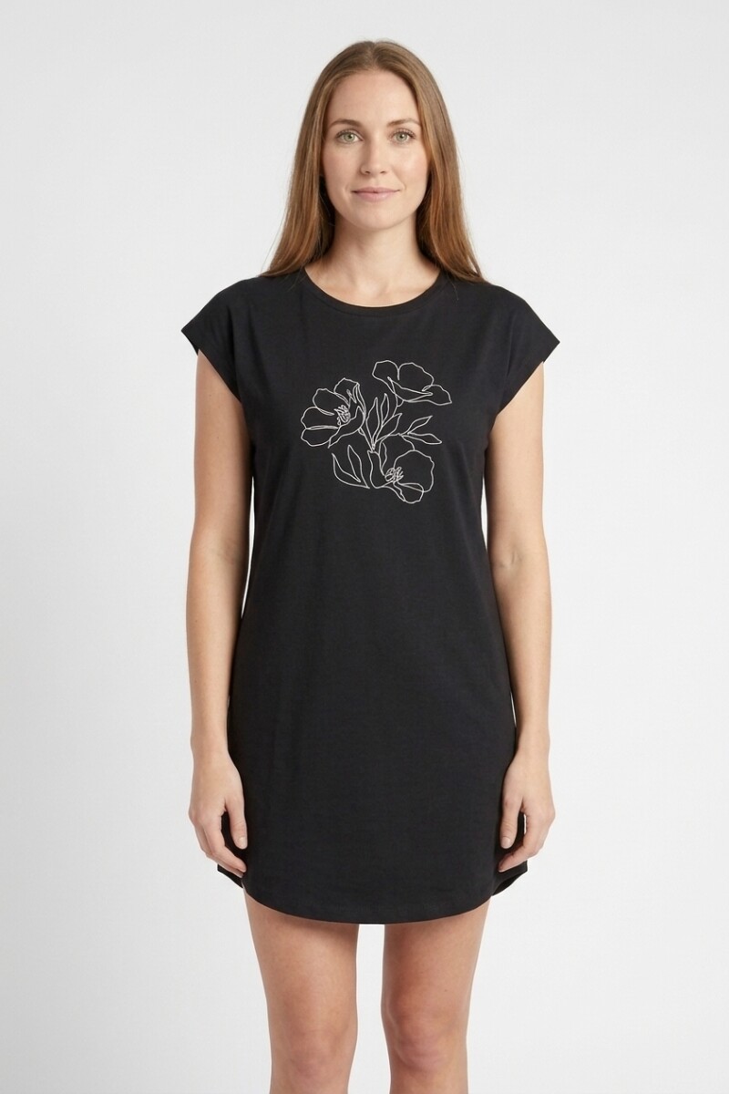 Vestido remeron estampado NEGRO