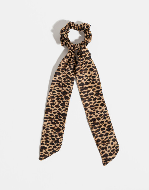 Skunzies Animal Print Scrunchie Con Lazo De Animal Print - Estampado Animal Print
