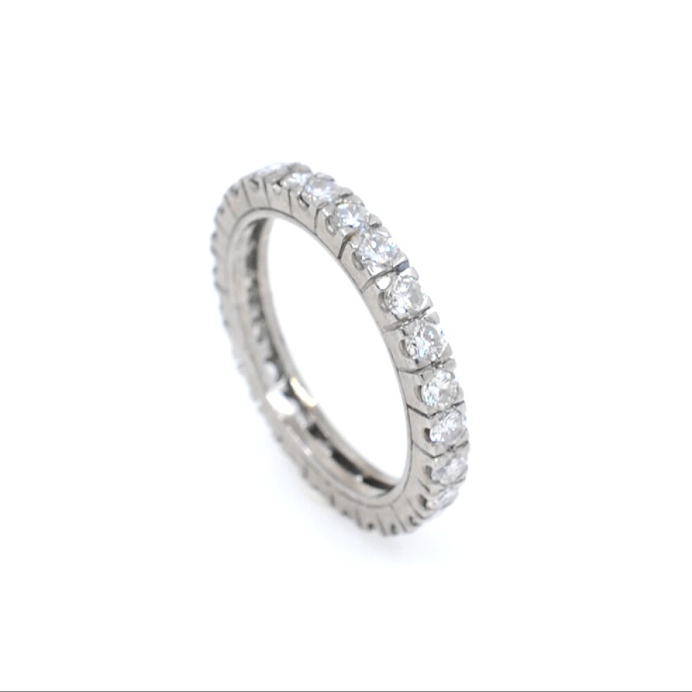 Anillo sin fin en oro 18k blanco y brillantes Anillo sin fin en oro 18k blanco y brillantes