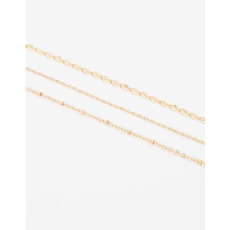 Set De Collares Cadena Metal Dorado