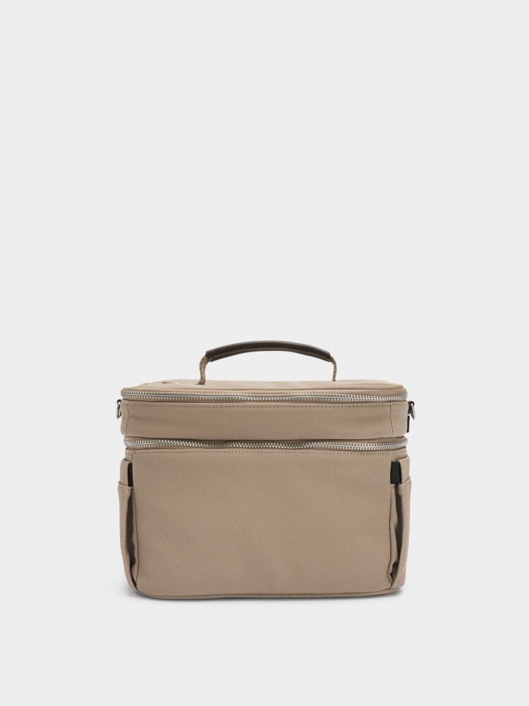 Bolsa Porta-Alimentos Lisa Efecto Nylon taupe