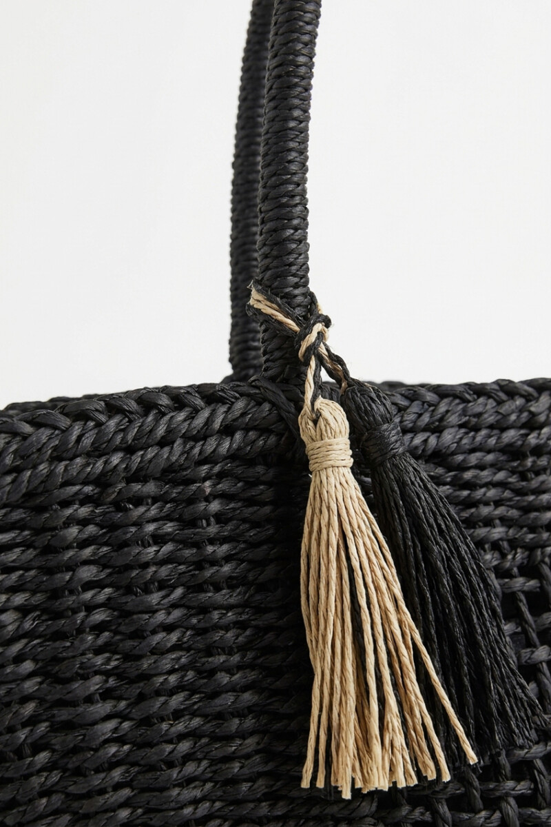 Bolso tejido negro