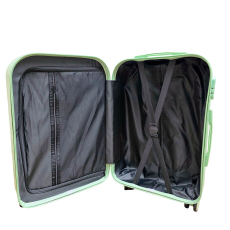 Set X3 Valijas Rígidas Viaje Livianas Carry + 14+ 24 Verde