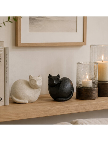 GATO DECORATIVO RESINA 11x17x15CM BLANCO/NEGRO GATO DECORATIVO RESINA 11x17x15CM BLANCO/NEGRO