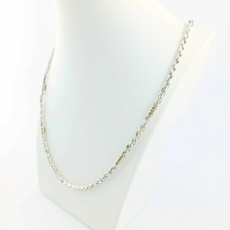 Gargantilla de plata 925 con double de oro 18k, 50 cm. Gargantilla de plata 925 con double de oro 18k, 50 cm.