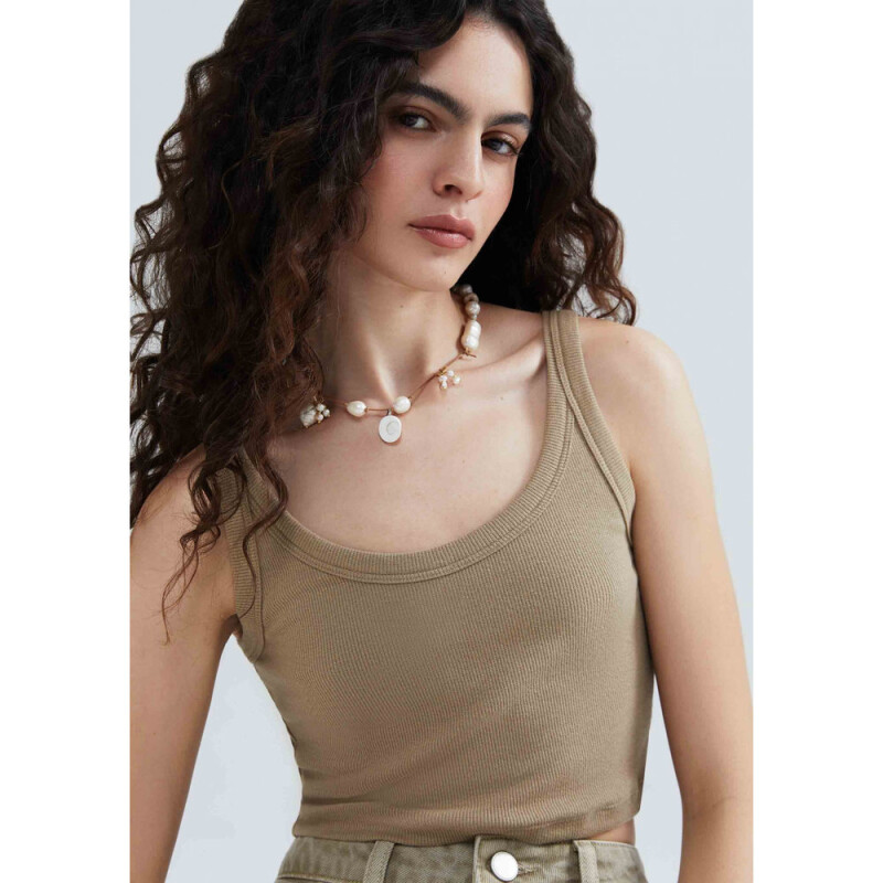 BLUSA SM FEM MARRÓN MEDIO