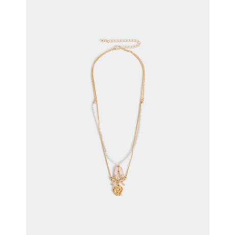 Collares Cortos Con perlas Dorado