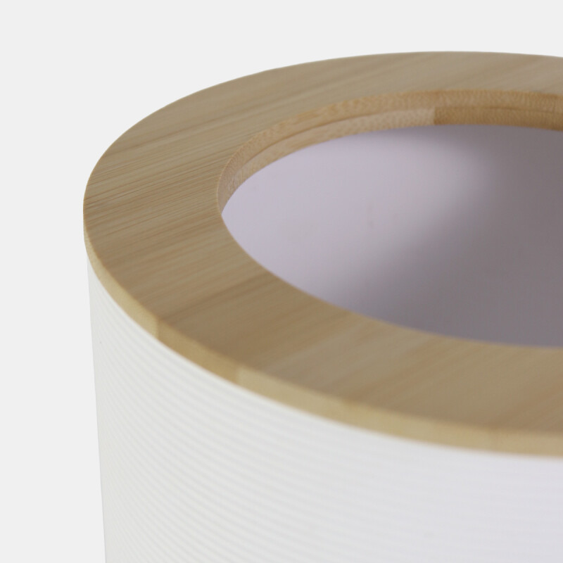 BASURERO PLAST BLANCO/BAMBU 20X26CM Unica