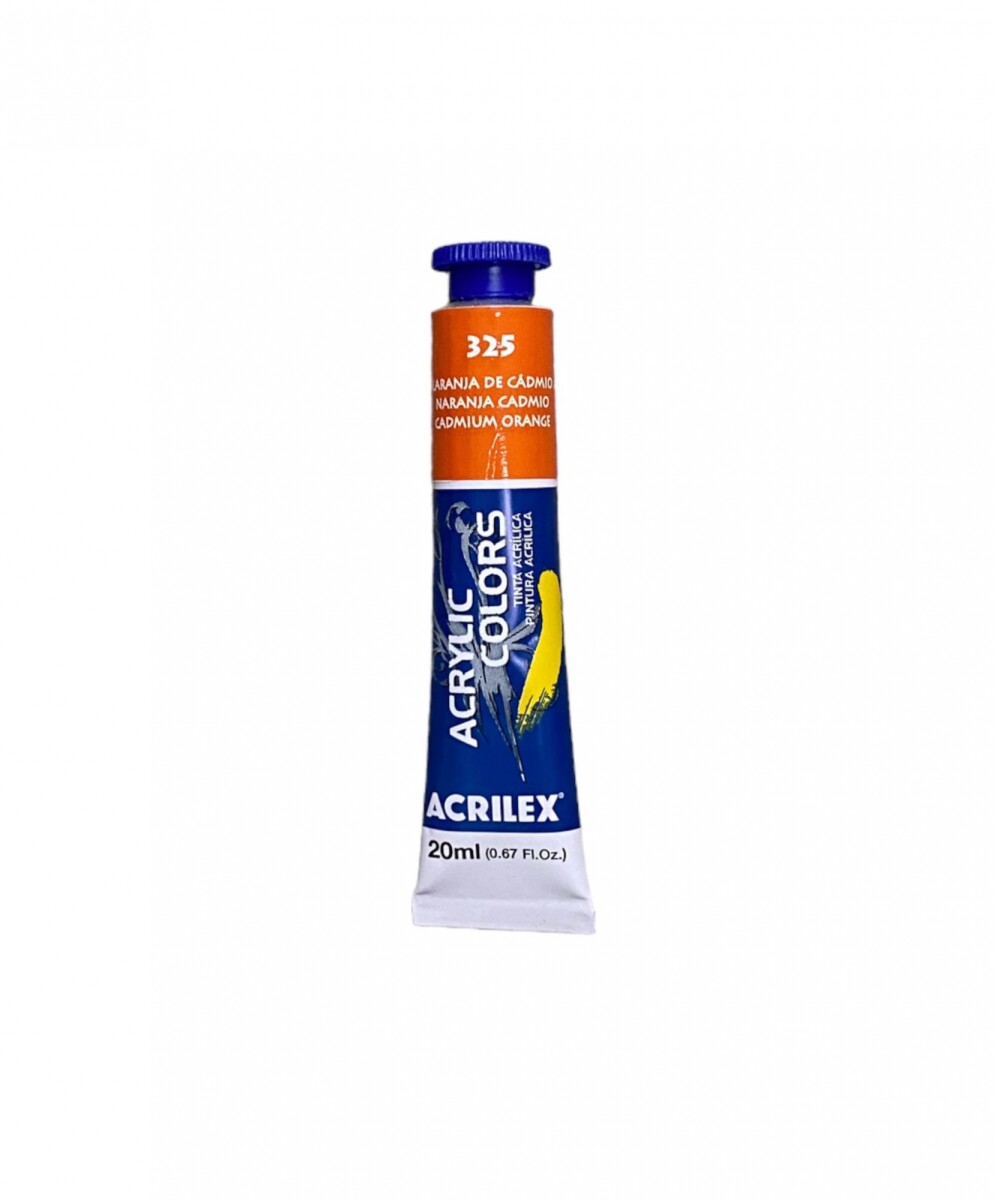 Pintura Acrílica para Lienzo Acrilex 20ml (Tonos Amarillos) - 325 Naranja Cadmio 