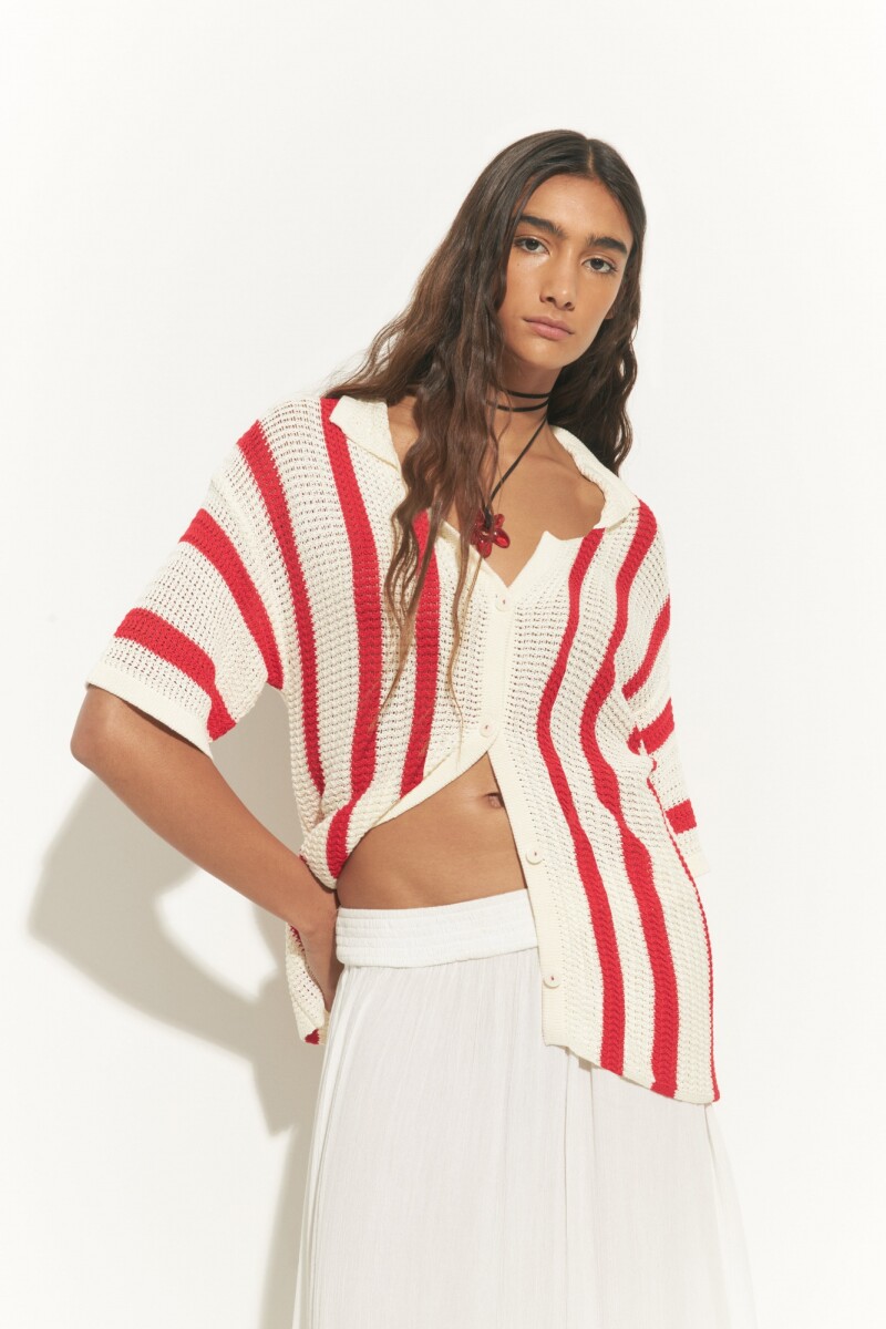 Camisa tejida rojo
