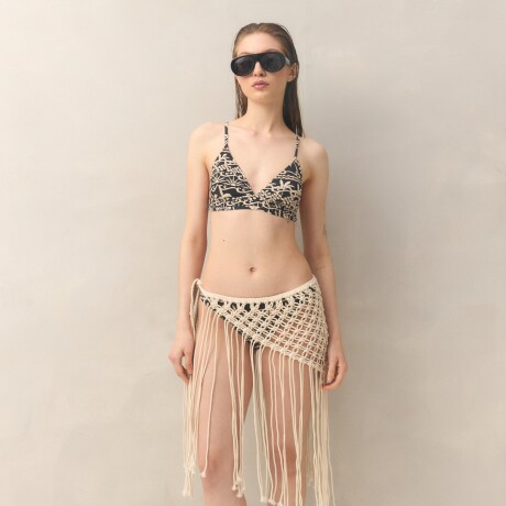 TOP TRIANGULO FIJO BORA BORA Negro/Crudo