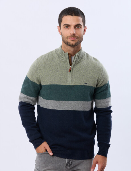 BUZO TEJIDO A RAYAS Azul