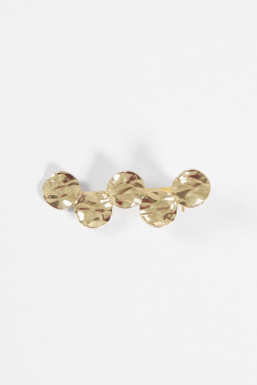 Broche círculos texture dorado