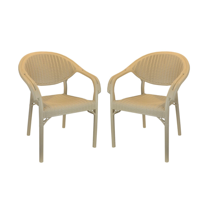 Set x2 Sillas con apoya brazos BEIGE