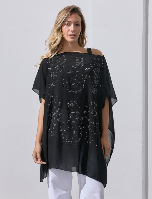 Poncho Noche NEGRO/PLATEADO