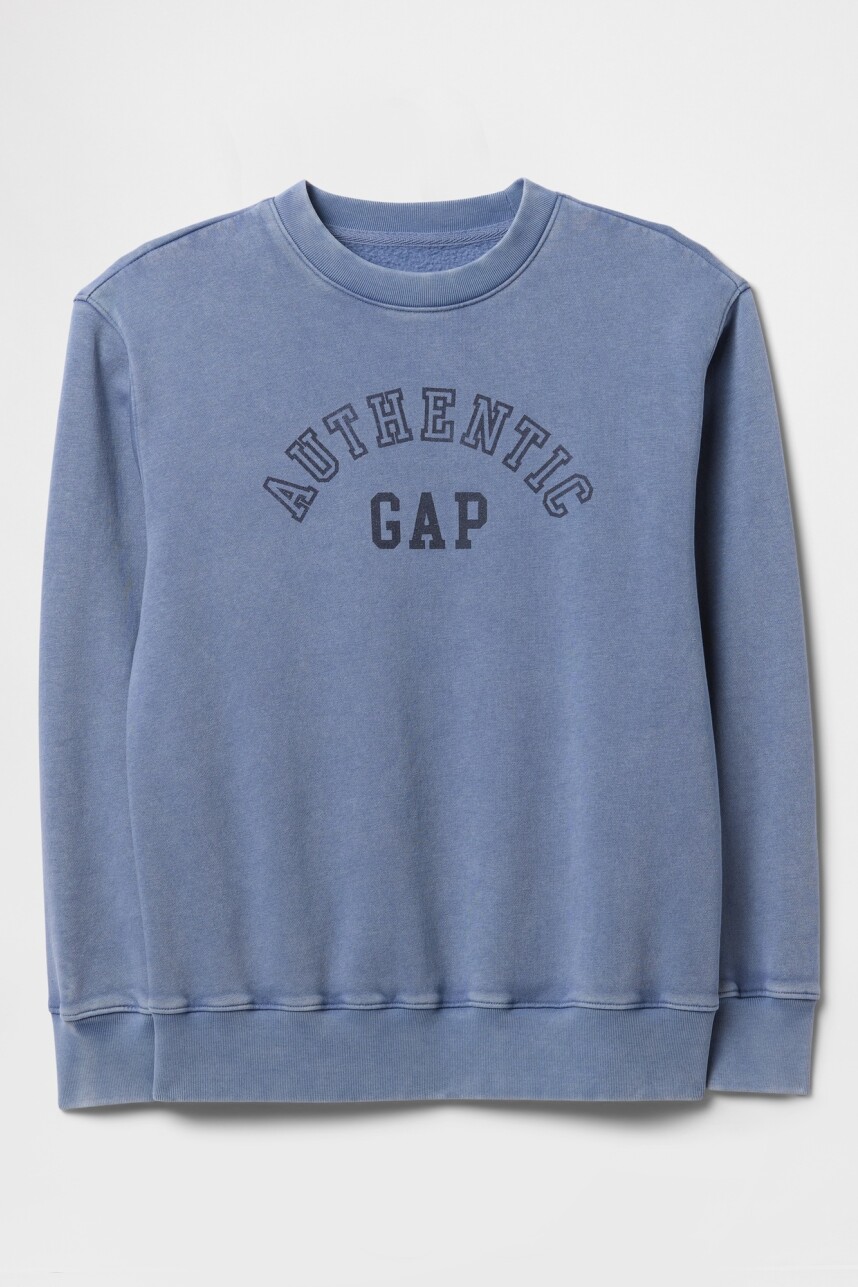 Buzo Deportivo Sin Felpa Logo Gap Mujer Bainbridge Blue
