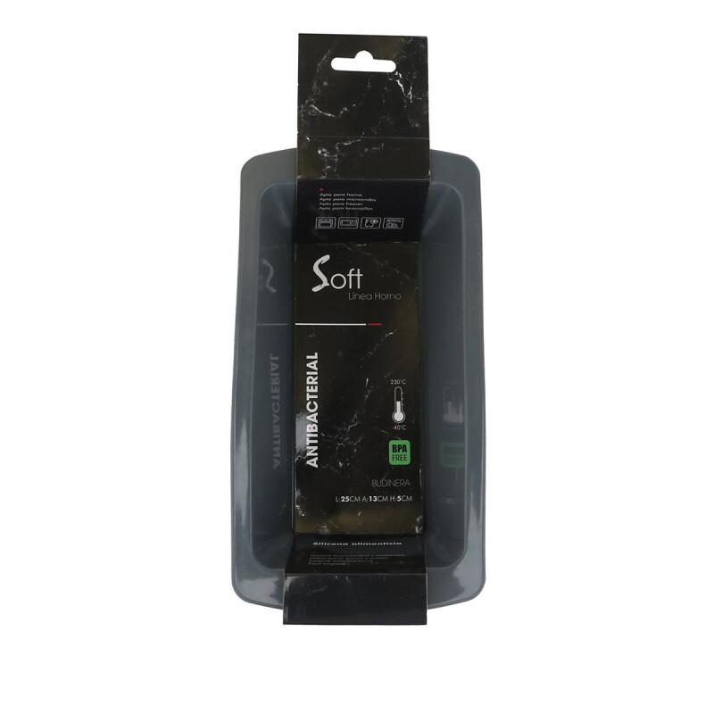 Budinera rectangular silicona 25x13x5cm GRIS