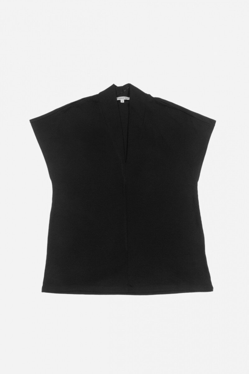 Blusa escote V - Mujer NEGRO