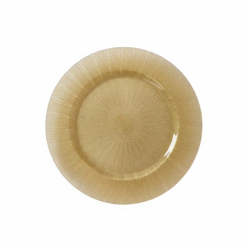 BAJO PLATO PLAST C/BRILLO DORADO 33CM Unica