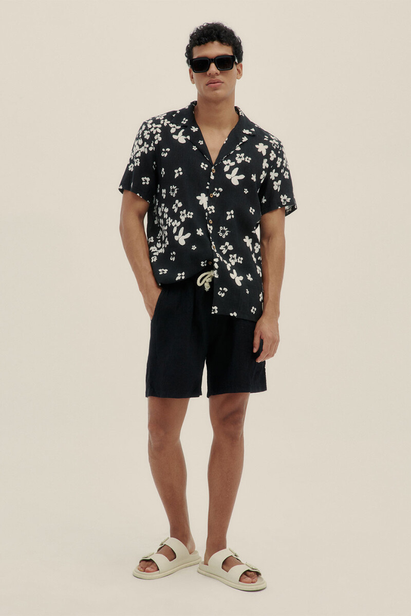 PREMIUM LINEN SHORTS Black