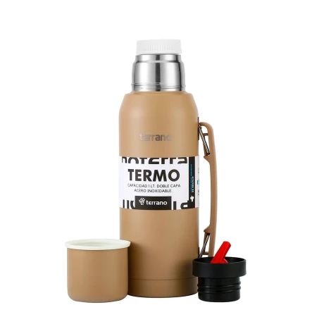 Termo Terrano Premium 1LT con Manija BEIGE
