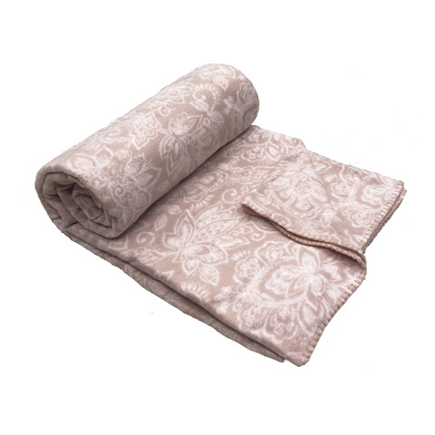 Frazada Polar 1 Plaza Home Class 150 x 220 cm Flores Rosa