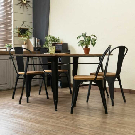 MESA TOLIX RECTANGULAR 120X70 Mesa De Comedor Rectangular Tolix 120x70 CM Negra