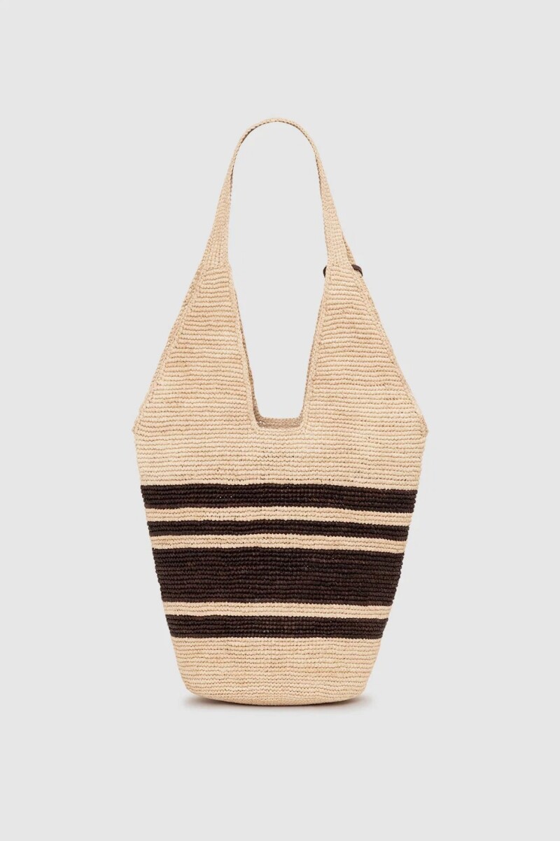 BOLSO LEAH STRIPES HOBO RAFIA Combinado