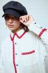 Camisa con puntilla blanco