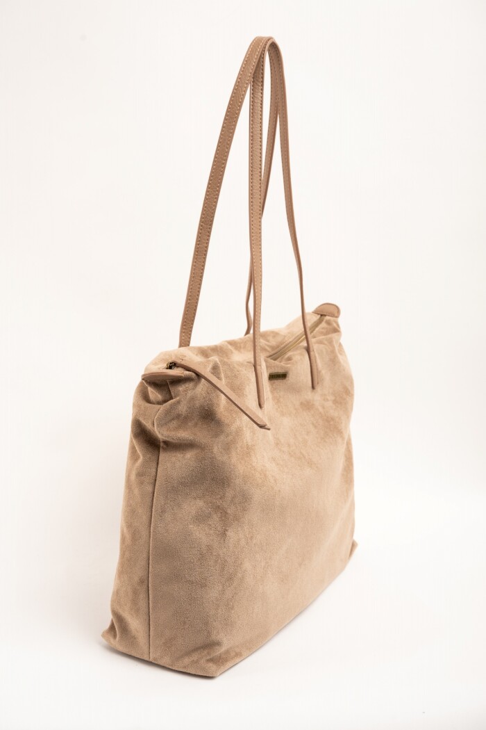Travel Bag Gamuza Vegana Con Cierr Mocha