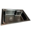 Pileta simple cocina negra acero inox. 68x45x21 cm Pileta Simple Cocina Negra Acero Inox. 68x45x21 Cm
