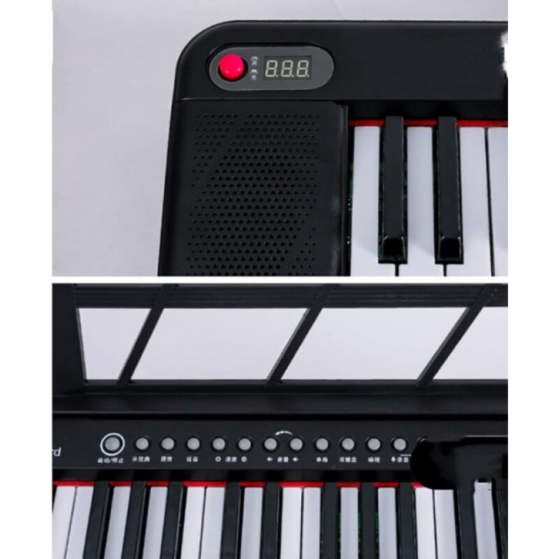 Teclado Órgano Musical 61 Teclas Electrónico 200 Tonos Negro