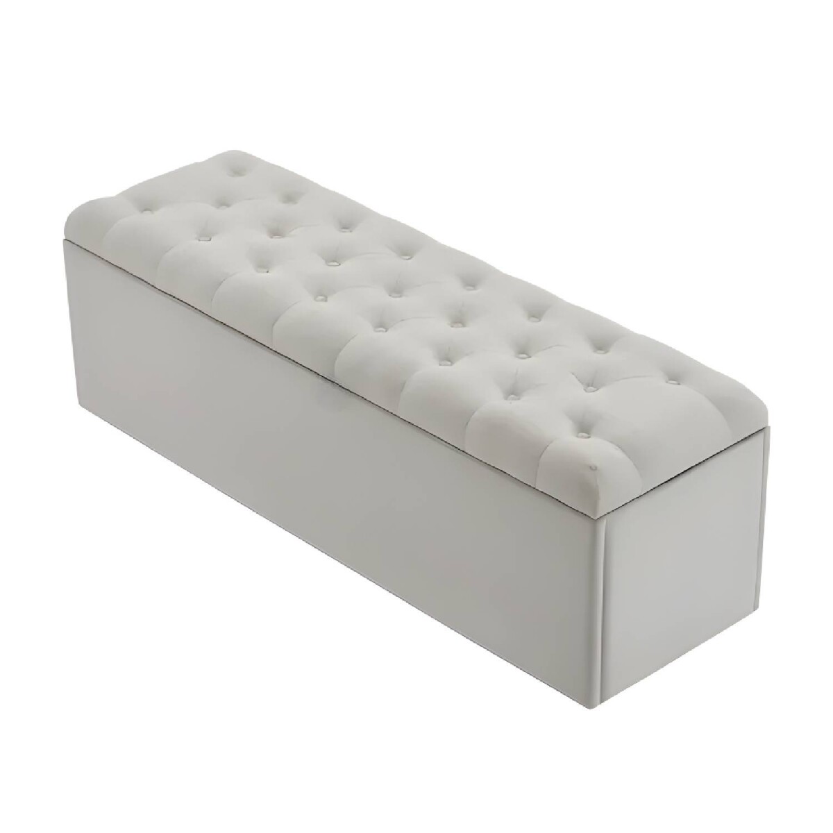 Puff Baúl Lumax Plegable 110x38 cm Organizador Living Dormitorio - Gris Claro 