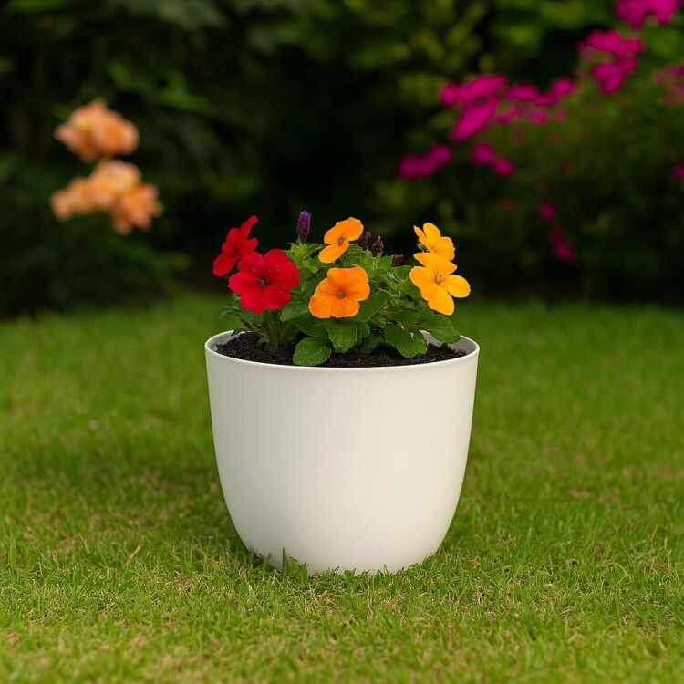 MACETA REDONDA UMBRA 18 CM Blanco