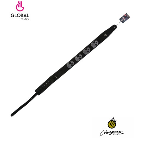 Correa Para Guitarra De Gamuza Negra Calavera 07MO01S Correa Para Guitarra De Gamuza Negra Calavera 07MO01S