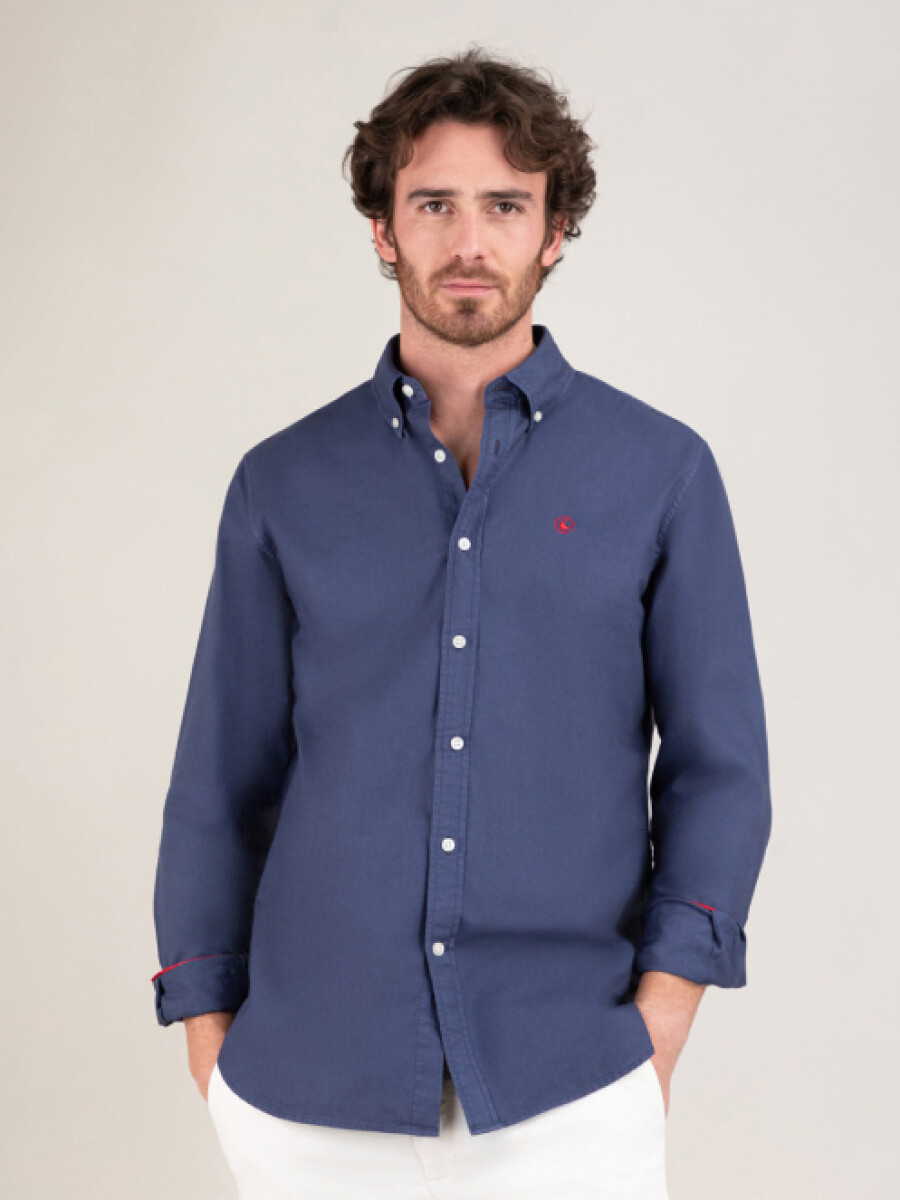 Camisa Garment Dyed - Marino 