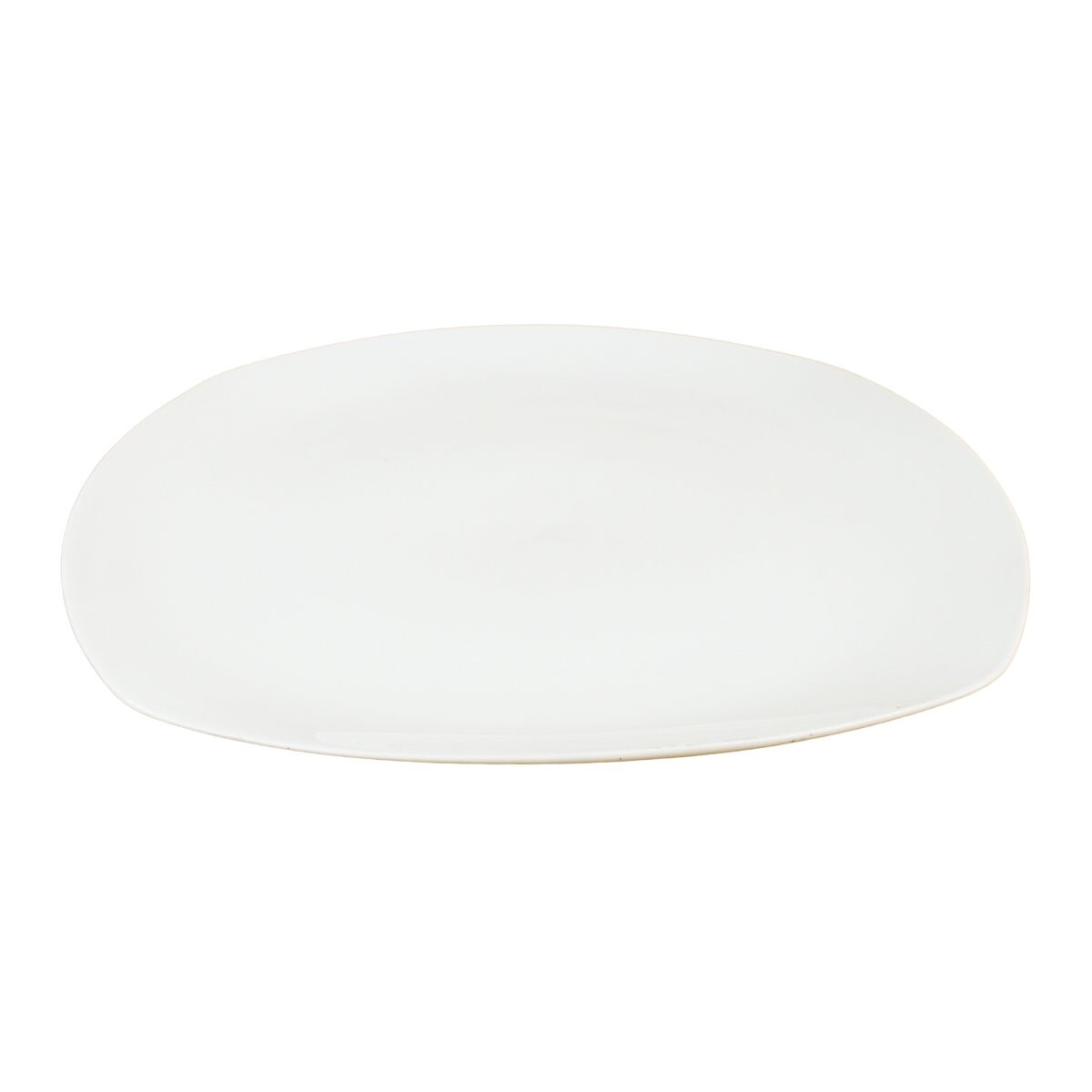 Plato llano de ceramica semi cuadrado 